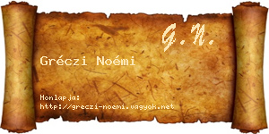 Gréczi Noémi névjegykártya